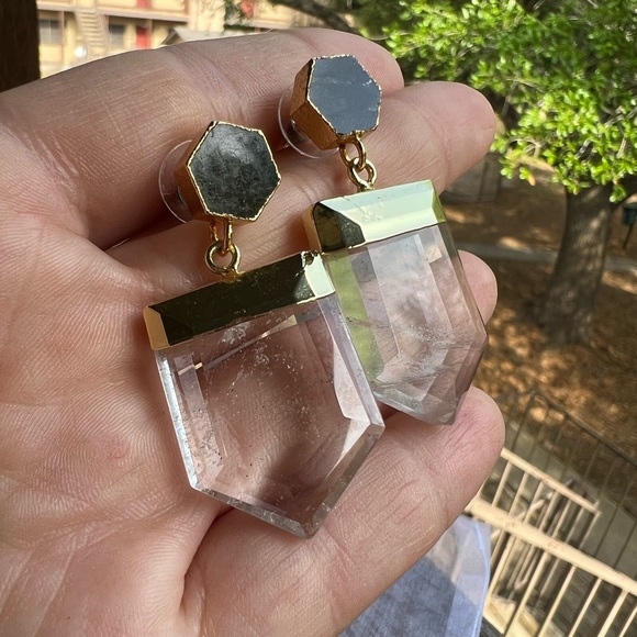 Quartz Point Statement Earrings - New - Picture 7 of 16